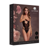 Lace Underwired Open Cup Bodysuit with Adjustable Sliders - One Size - Black