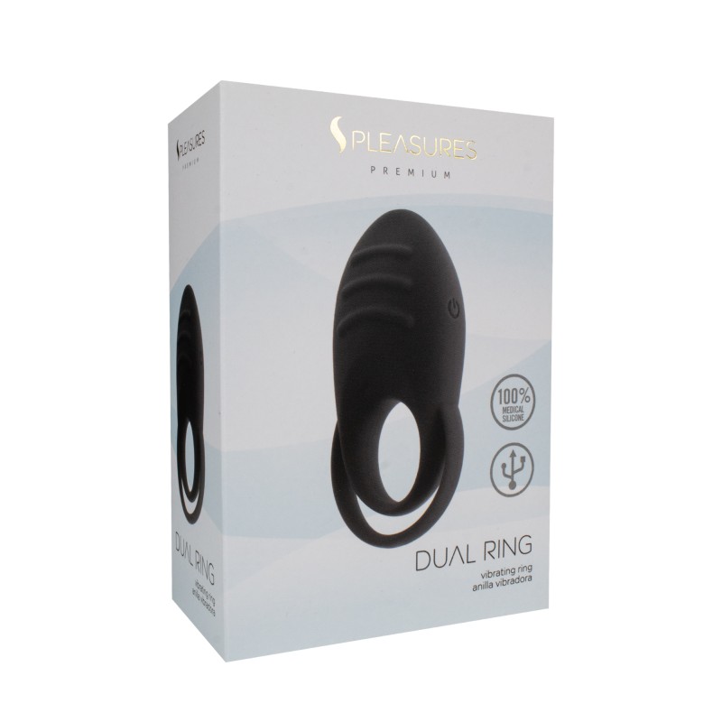 DUAL COCK RING - BLACK