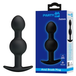 Party Up korek analny kulki silikonowy kolor czarny James