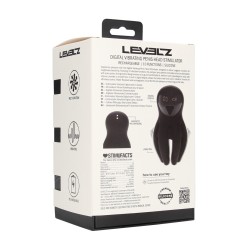 Digital Vibrating Silicone Penis Head Stimulator with Tentacles - Black
