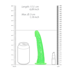 Slim Realistic Dildo with Suction Cup - Glow in the Dark - 6'' / 15,5 cm
