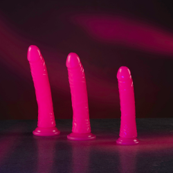 Slim Realistic Dildo with Suction Cup - Glow in the Dark - 8'' / 20 cm