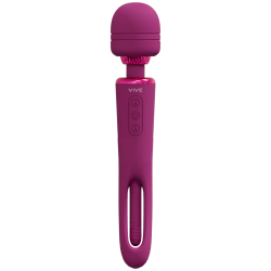 Kiku - Double Ended Wand with Innovative G-Spot Flapping Stimulator - Pink