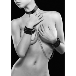 Bonded Leather Collar with Hand Cuffs