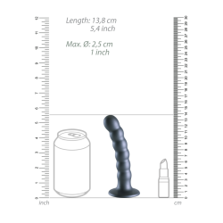 Beaded Silicone G-Spot Dildo - 5'' / 13 cm - Gunmetal