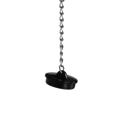 Open Mouth Gag with Plug Stopper - Black