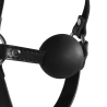 Head Harness with Solid Ball Gag - Black