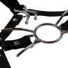 Head Harness with Spider Gag and Nose Hooks - Black
