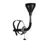 Open Mouth Gag Head Harness with Funnel - Black