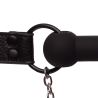Silicone Bit Gag with Nipple Clamps - Black