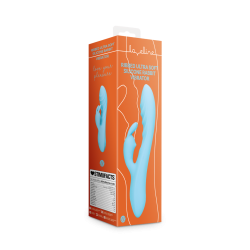 Ribbed Ultra Soft Silicone Rabbit Vibrator - Glacial Blue