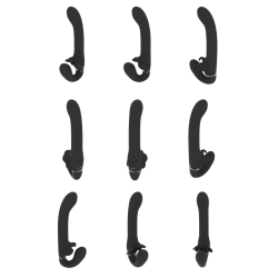 Satu - Pulse-Wave and Vibrating Strapless Strapon - Black