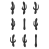 Rini - Pulse Wave  Vibrating Double Penetration Rabbit - Black