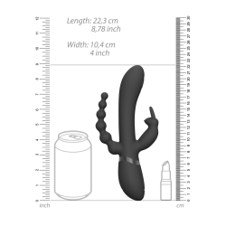 Rini - Pulse Wave  Vibrating Double Penetration Rabbit - Black