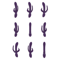Rini - Pulse Wave  Vibrating Double Penetration Rabbit - Purple
