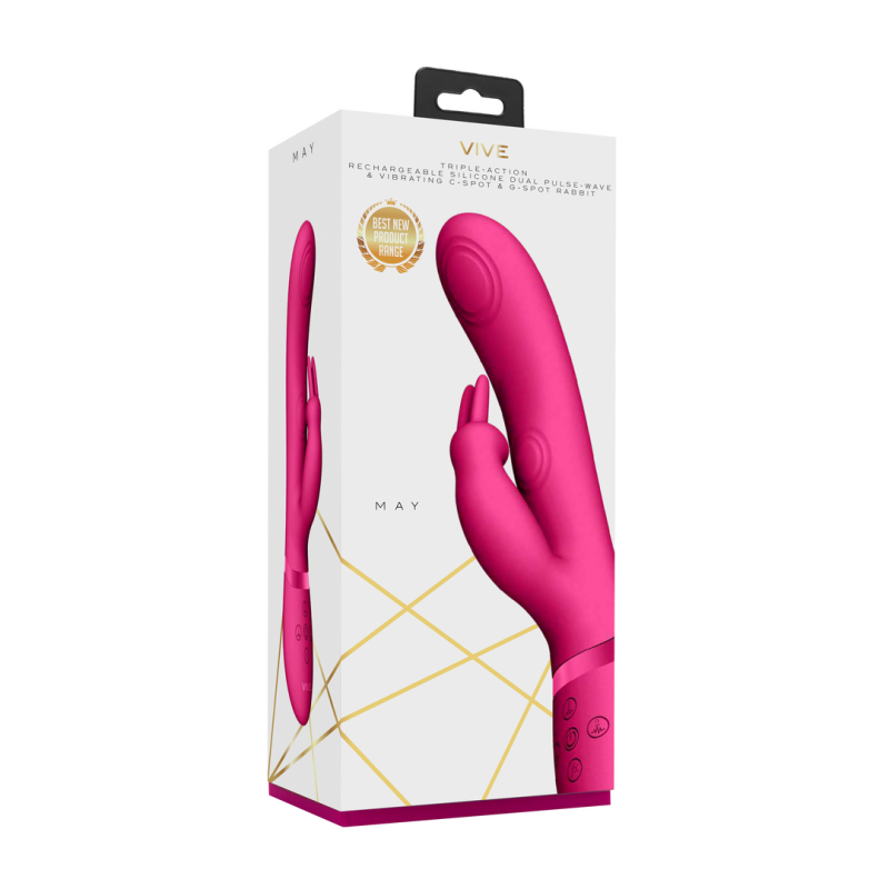 May - Dual Pulse-Wave  Vibrating C-spot  G-Spot Rabbit - Pink