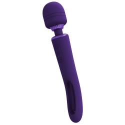 Kiku - Double Ended Wand with Innovative G-Spot Flapping Stimulator - Purple