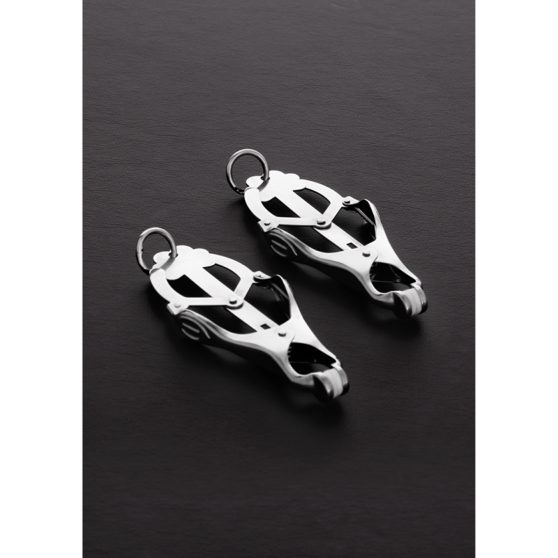 2 Squeezer Teaser Clover Nipple Clamps with Ring