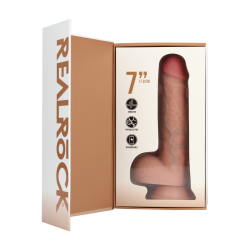 Vibrating Regular Straight Cock with Balls - 7 / 18 cm - Flesh