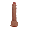 Vibrating Regular Straight Cock with Balls - 7 / 18 cm - Tan