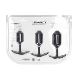 Silicone Weighted Anal Plug Training Set of 3 - Black