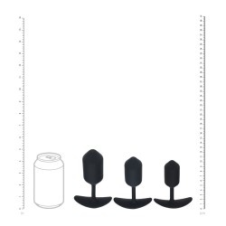 Silicone Weighted Anal Plug Training Set of 3 - Black