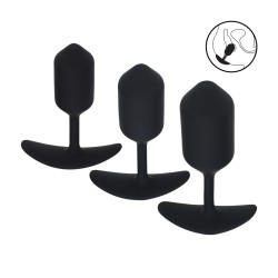 Silicone Weighted Anal Plug Training Set of 3 - Black