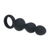 Beaded Silicone Anal Probe with Loop - Black