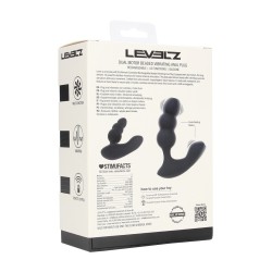 Dual Motor Remote Control Beaded Vibrating Liquid Silicone Prostate Stimulator - Black