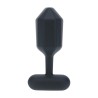 Hexagonal Vibrating Silicone Anal Plug - L - Black