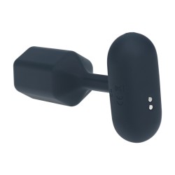 Hexagonal Vibrating Silicone Anal Plug - M - Black