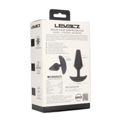 Classic Vibrating Silicone Anal Plug - M - Black