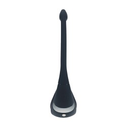 Remote Control Vibrating Silicone Tri O Cockring with Prostate Stimulator - Black