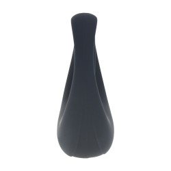 Vibrating Liquid Silicone Cock and Ball Ring - Black