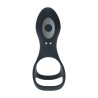 Vibrating Silicone Cock and Ball Ring with Shaft Loop - Black