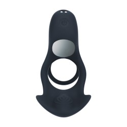 Triple Motor Vibrating Silicone Cockring - Black