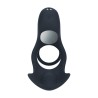 Triple Motor Vibrating Silicone Cockring - Black