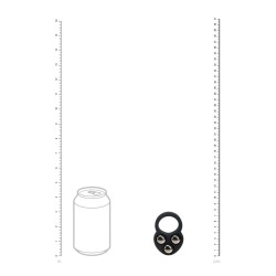 Liquid Silicone Triple Weighted Ball Cockring - Black
