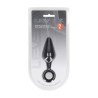 Silicone Anal Plug with Loop - M - Black