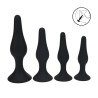 Slim Silicone Anal Plug Set of 4 - S/M/L/XL - Black