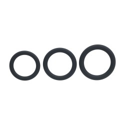 Classic Silicone Cockring Set of 3 - L/XL/XXL - Black