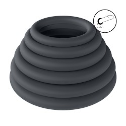 Classic Silicone Cockring Set of 6 - Black