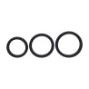 Wide O Silicone Cockring Set of 3 - L/XL/XXL - Black