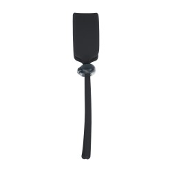 Wide Adjustable Silicone Lasso Cockring - 5mm - Black