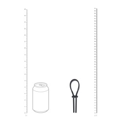 Wide Adjustable Silicone Lasso Cockring - 5mm - Black