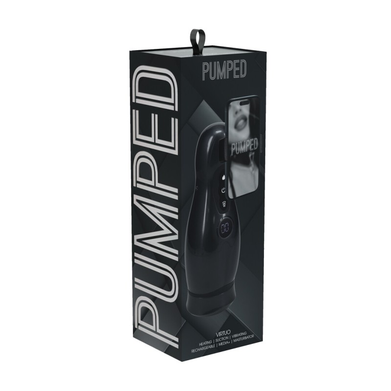 Virtuo - Suction and Vibration Masturbator Pump with Phone Attachment - Gun Metal