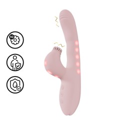 Andria - G-Spot Vibrating and Tap Clit Stimulator with LED - Pink