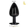 Blackgem Metalic Butt Plug with Black Jewel Size L