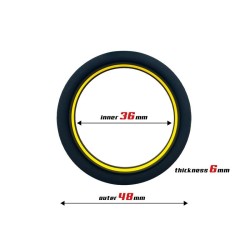 Penis Ring 100% Solid Silicone 3.6 cm Yellow and Black