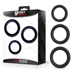 Set of 3 Penis Rings Silicone S, M and L